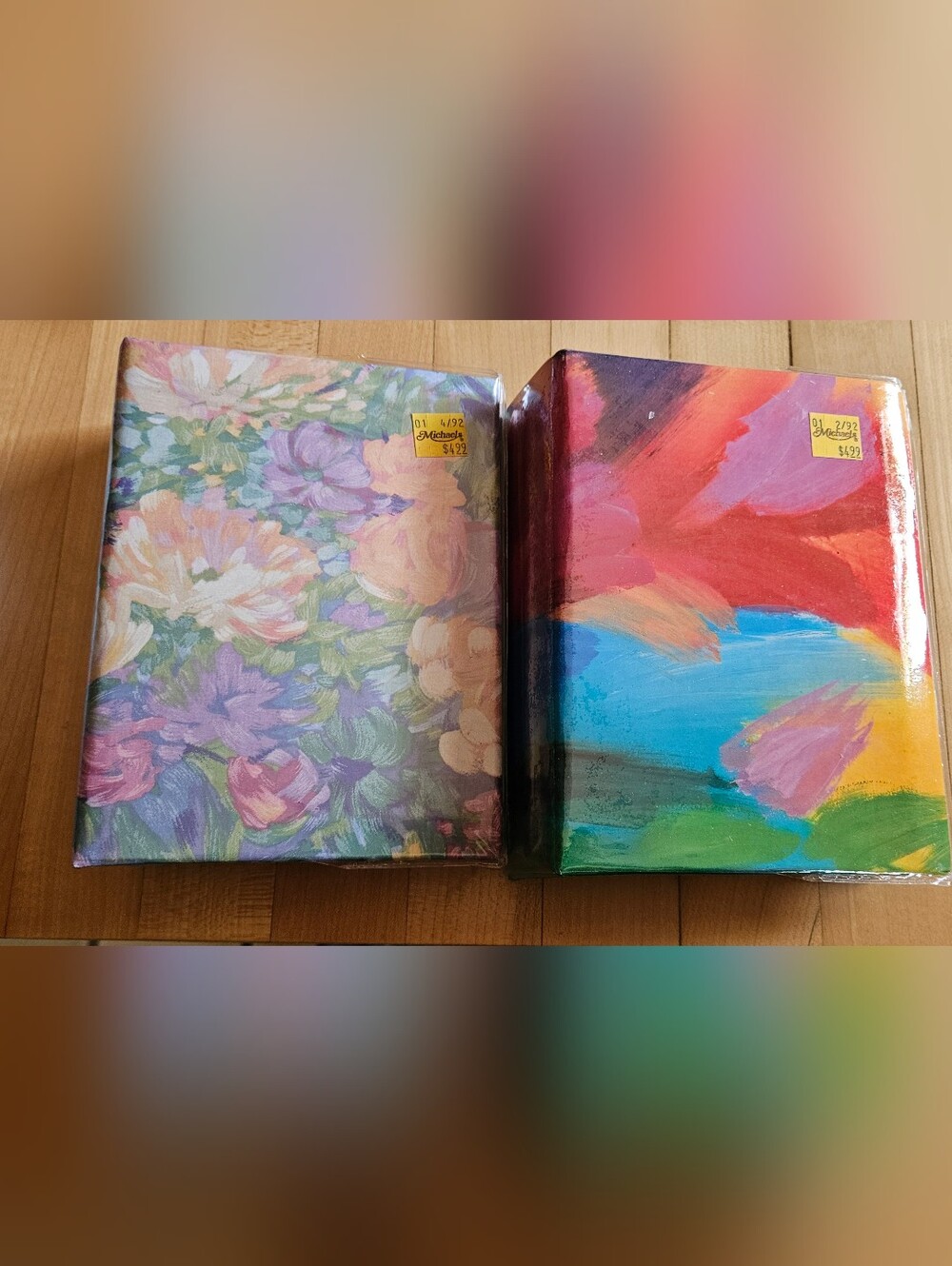 Vintage 90s Burnes Floral & Abstract Mini Photo Albums Set of 2 NIP 1991